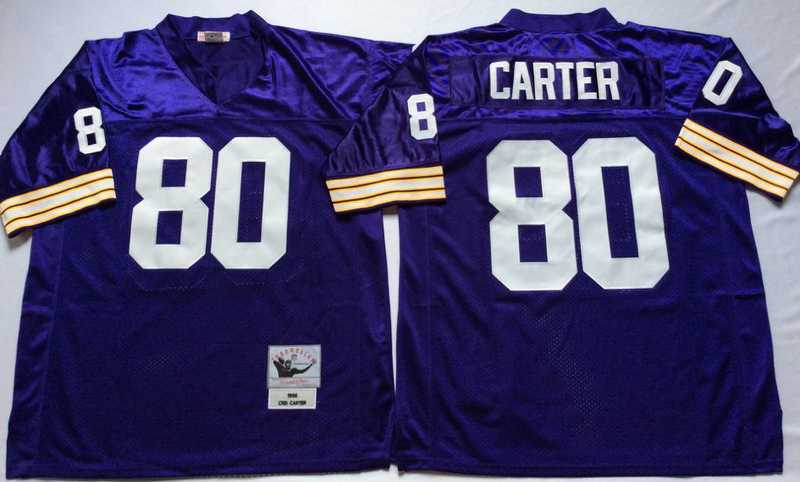 Vikings 80 Cris Carter Purple M&N Throwback Jersey->nfl m&n throwback->NFL Jersey